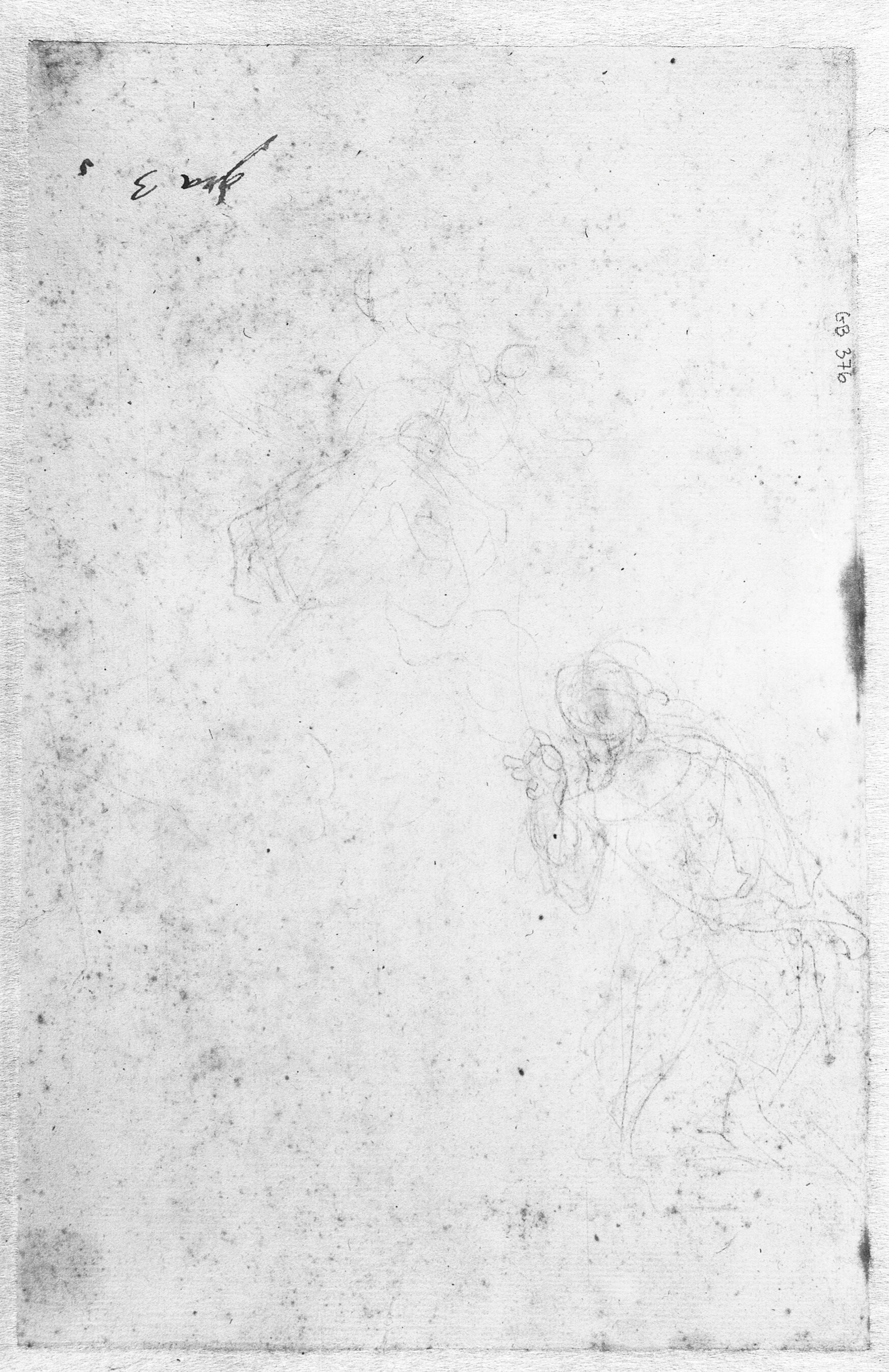 Skitser til Madonna med barn og en knælende figur